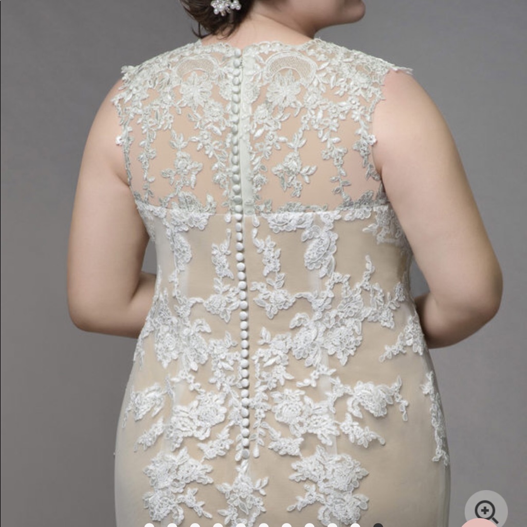 White & Champagne Romantic Lace Wedding Gown - Nwt